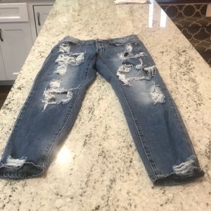 Missguided High rise Ripped Jean